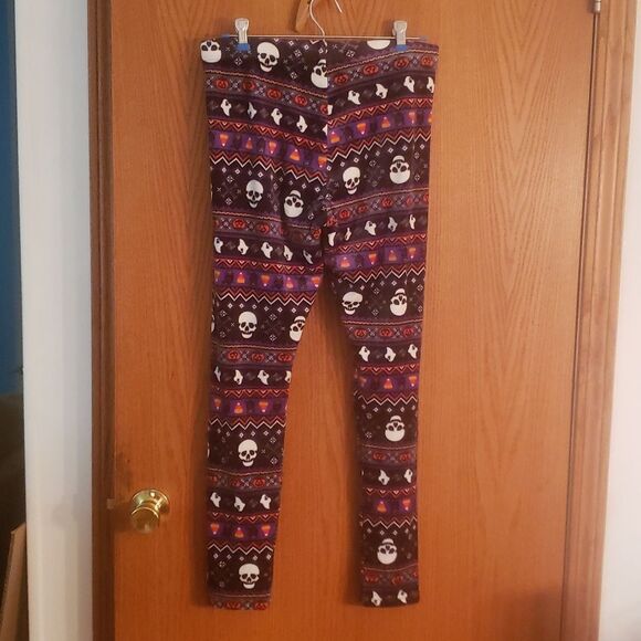 Cute Halloween Pumpkin Skull Candy Corn Buttery Soft Fleece Lounge Pants… - Picture 4 of 7